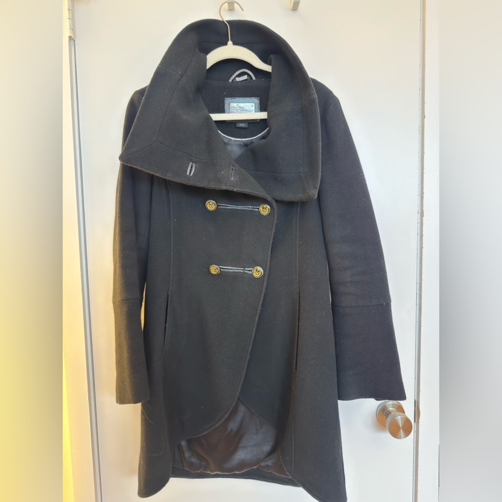 Mackage Women’s Black Wool-Cashmere Coat - Size Medium